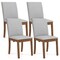 Costway Upholstered Dining Chairs Set of 2/4 with Nailhead Trim Rubber Wood Legs Padded Seat